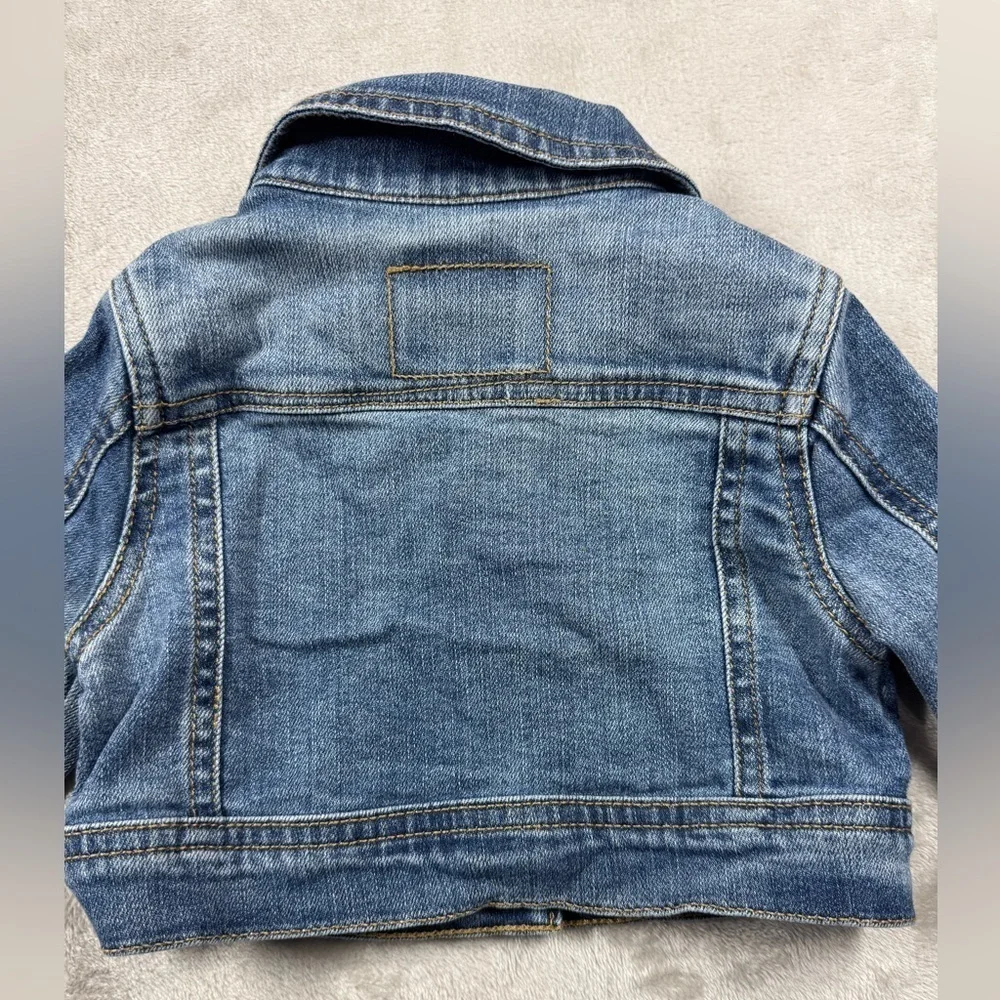 Genuine Kids OshKosh Blue Jean Denim Snap Front Jacket Size Girls 12 Months